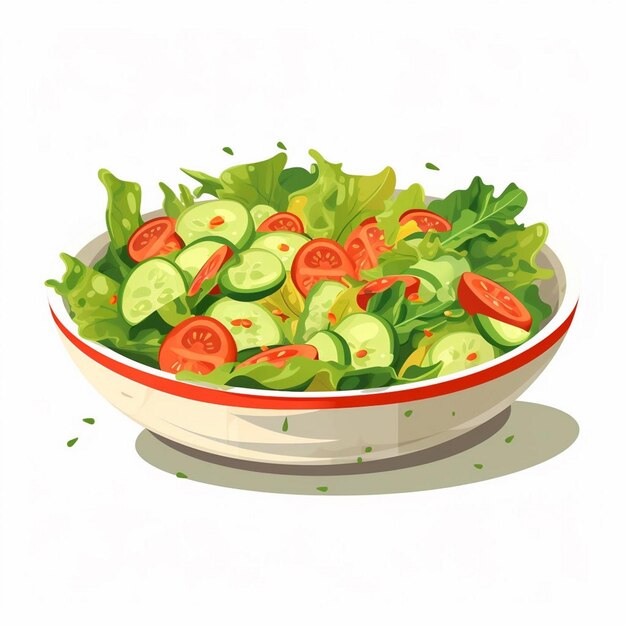 Vecteur salade régime alimentaire frais illustration vecteur organique sain légume végétarien nutrition