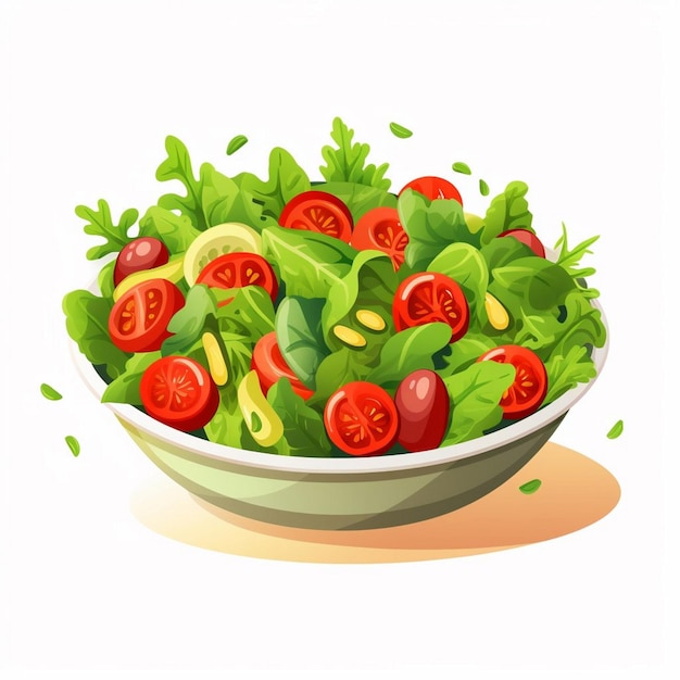 Vecteur salade régime alimentaire frais illustration vecteur organique sain légume végétarien nutrition