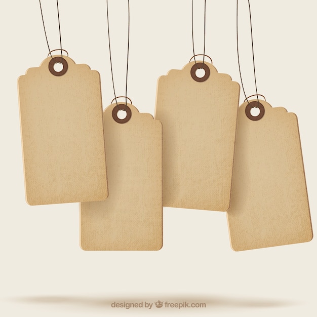 Vecteur sale tags avec texture