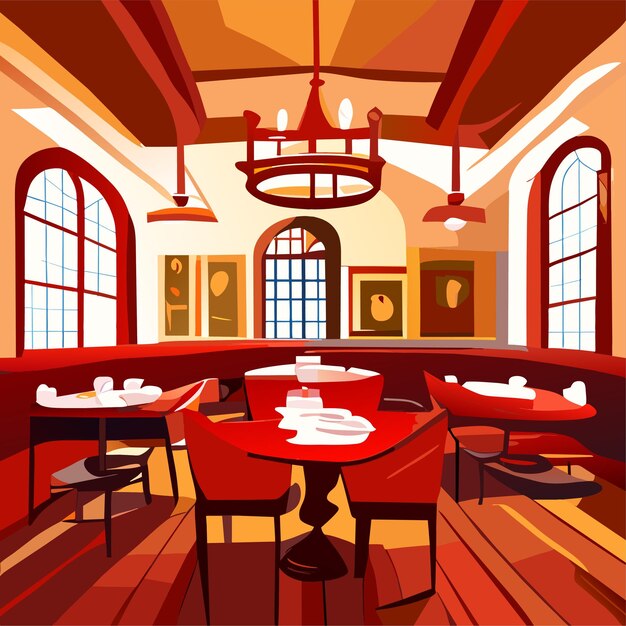 Vecteur salle à manger dans le palais royal illustration de dessin animé vectoriel