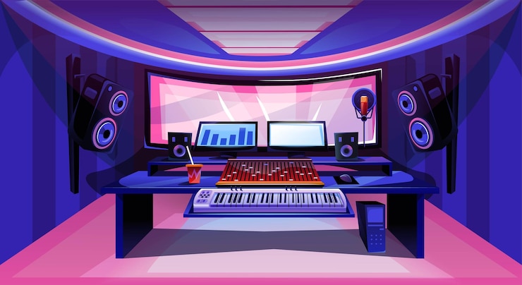 Vecteur salle de studio de musique