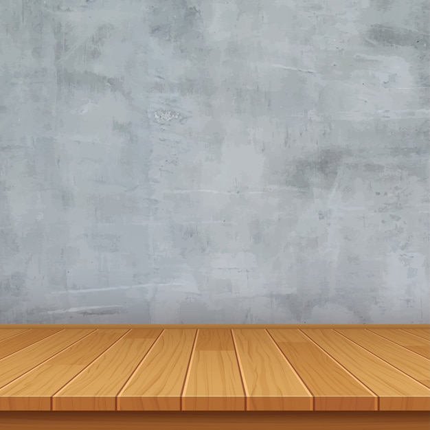 salle vide avec mur de béton et plancher en bois