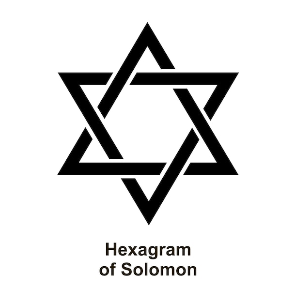 Salomon Hexagram L'étoile De David Glyphe Noir Magen David étoile Géométrique à Six Pointes Symbole D'état