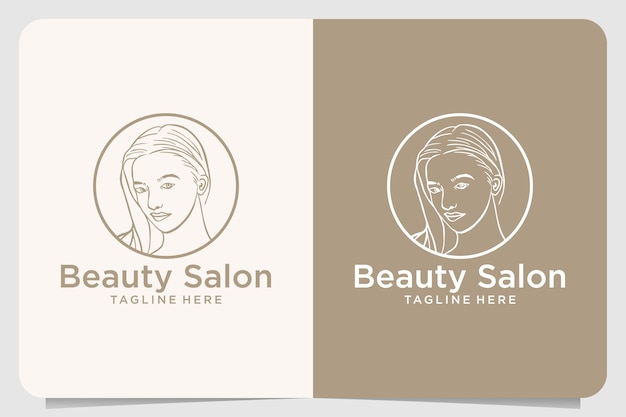 Salon De Beauté Avec Création De Logo De Belle Fille