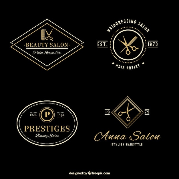 Salon de coiffure élégante Logos
