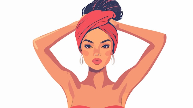 Vecteur salon de coiffure professionnel pour femmes coiffure avec serviette à la main concept de soins de beauté