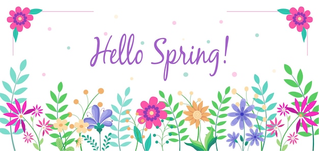 Salut les fleurs du printemps Texte à fond blanc
