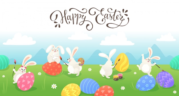 Salutation de lapins de Pâques