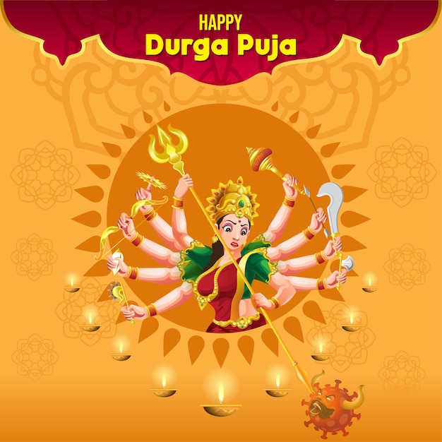 Salutations De Célébration De Dussehra De Festival De Durga Puja Navratri