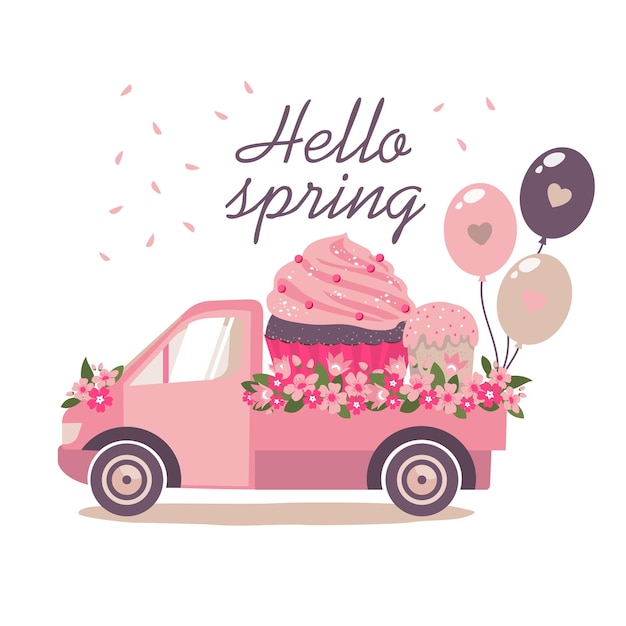 SALUTATIONS DE VOITURE DE PRINTEMPS