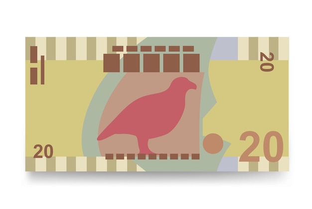 Samoan Tala Vector Illustration Ensemble D'argent Samoa Billets De Banque Papier-monnaie 20 Wst