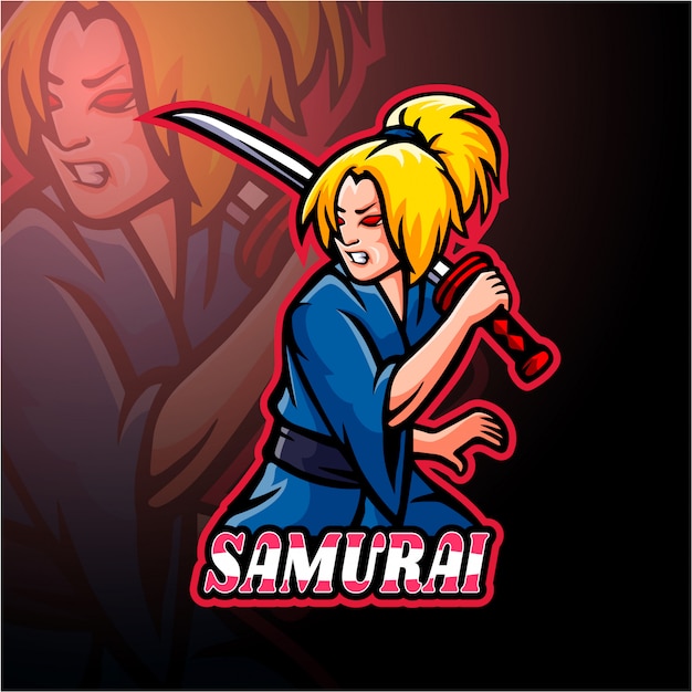 Samurai Girl Esport Logo Mascot Design