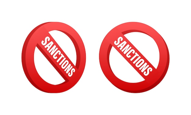 Sanctions Prohibitif Signe Rouge Sur Fond Blanc Illustration Vectorielle