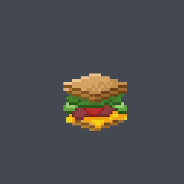 Vecteur sandwich dans le style pixel art