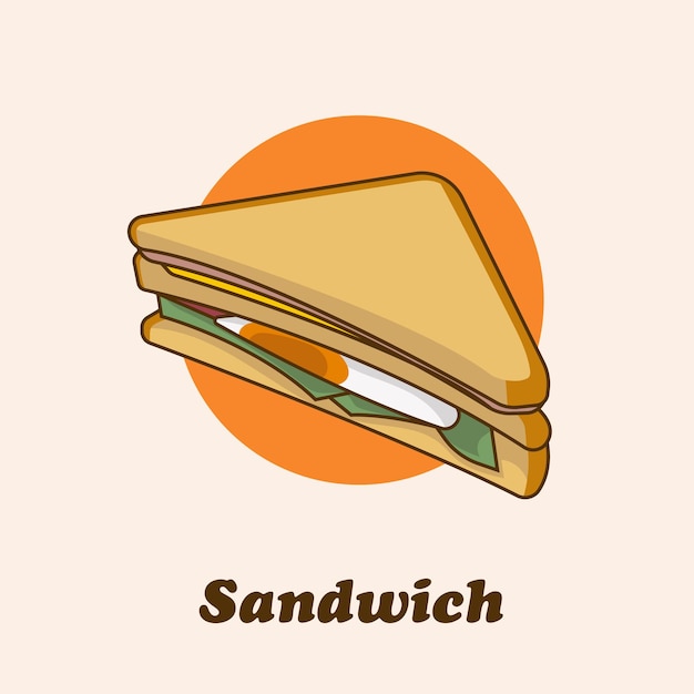 Vecteur sandwich avec illustration vectorielle de viande oeuf et fromage
