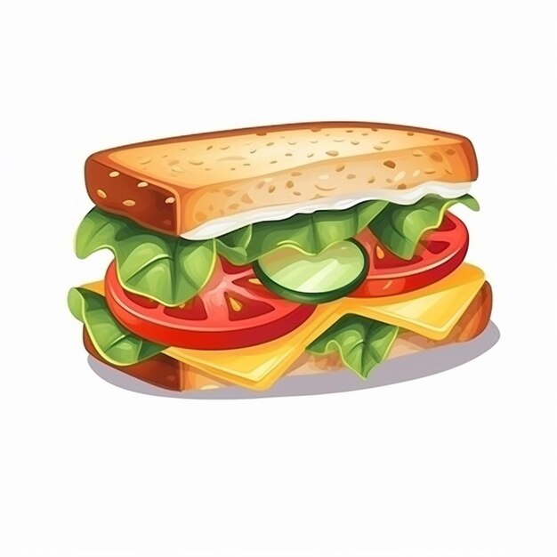 Vecteur sandwich nourriture vecteur collation pain illustration déjeuner repas fromage rapide burger isolé res