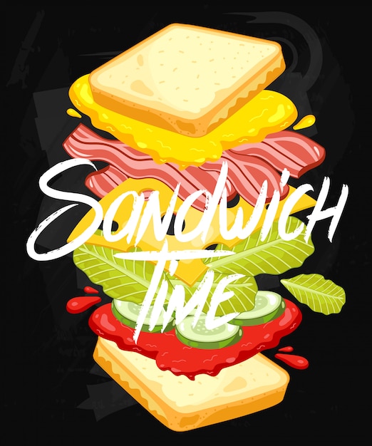 Vecteur sandwich sur tableau