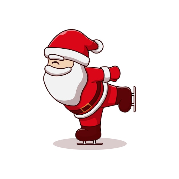 Santa Claus Vector Illustration Design Ski Sur Glace