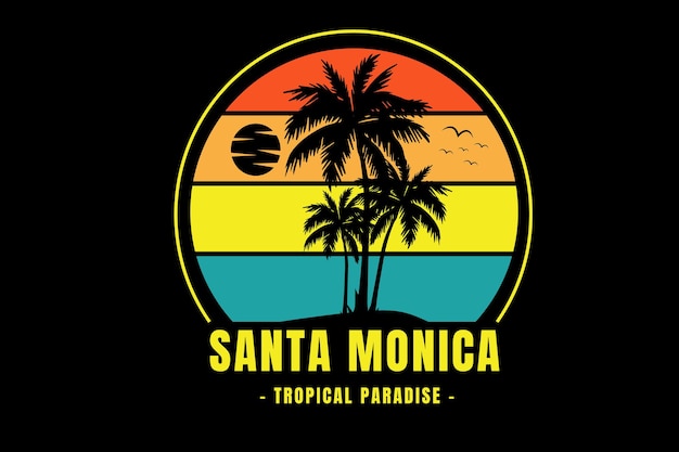 Santa Monica Paradis Tropical Couleur Jaune Orange Et Vert