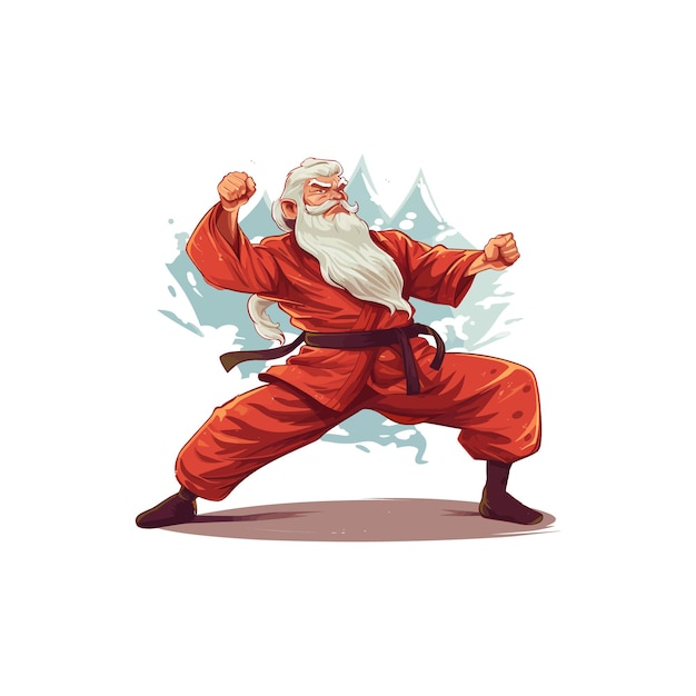 Vecteur santa ninja conception de l'illustration vectorielle