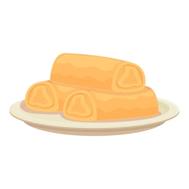 Santé rouleau de printemps icône dessin animé vecteur cuisine alimentaire repas de Taiwan
