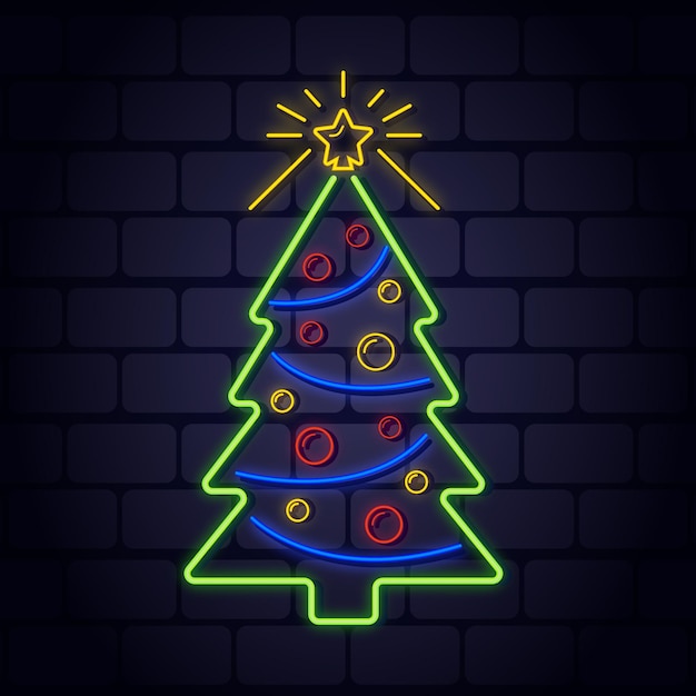 Sapin de Noël néon
