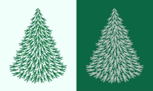 Sapin de Noël. Sapin de vacances sur le fond. Nature hivernale. Illustration vectorielle de bonne année.