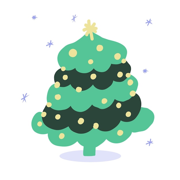 Sapin de Noël vecteur mignon illustration colorée festive