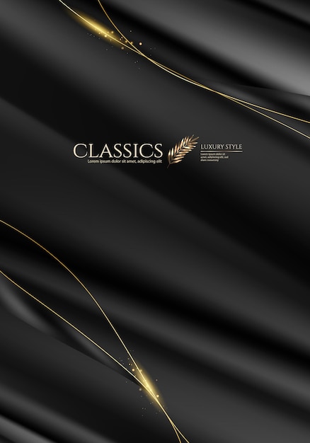 Un satin noir élégant avec des accents dorés