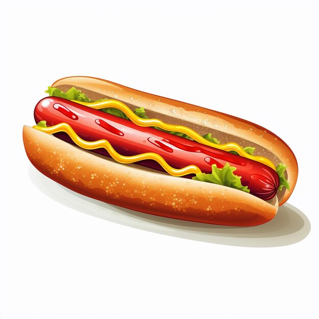 Saucisse Hot-dog Vecteur Nourriture Illustration Pain Sandwich Conception Chaud Rapide Viande Chien Américain