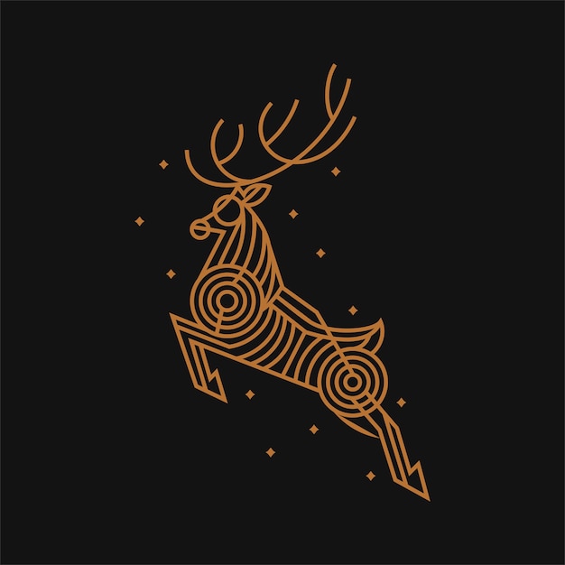 Saut De Cerf Ligne Art Illustration