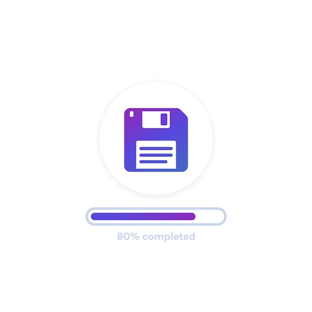 sauvegarde ou copie de fichiers conception vectorielle avec barre de progression pour les applications et le web