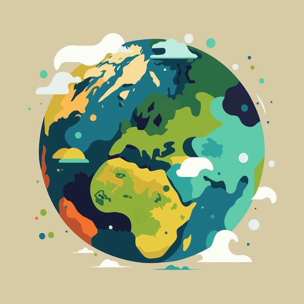 Vecteur sauver la planète terre globe low poly design illustration mère vert nature icône