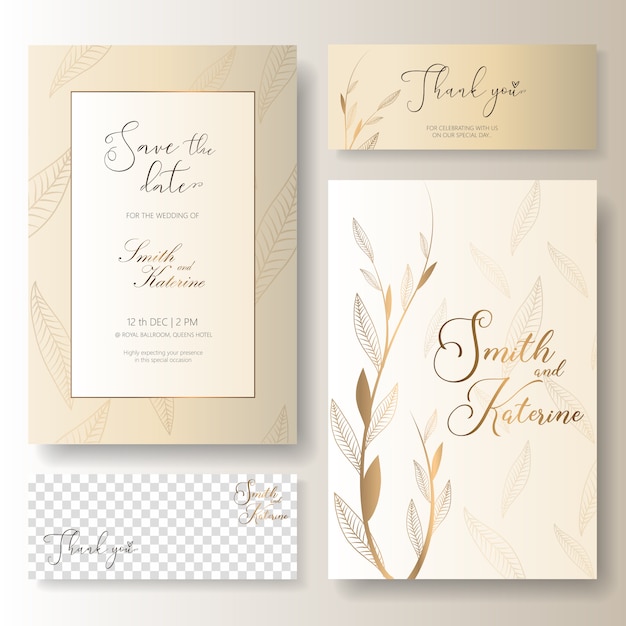 Sauvez la carte d&#39;anniversaire de mariage de jour spécial de jour avec la carte de remerciement