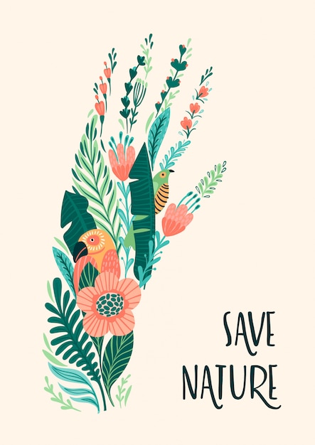 Sauvez La Nature. Illustration Vectorielle