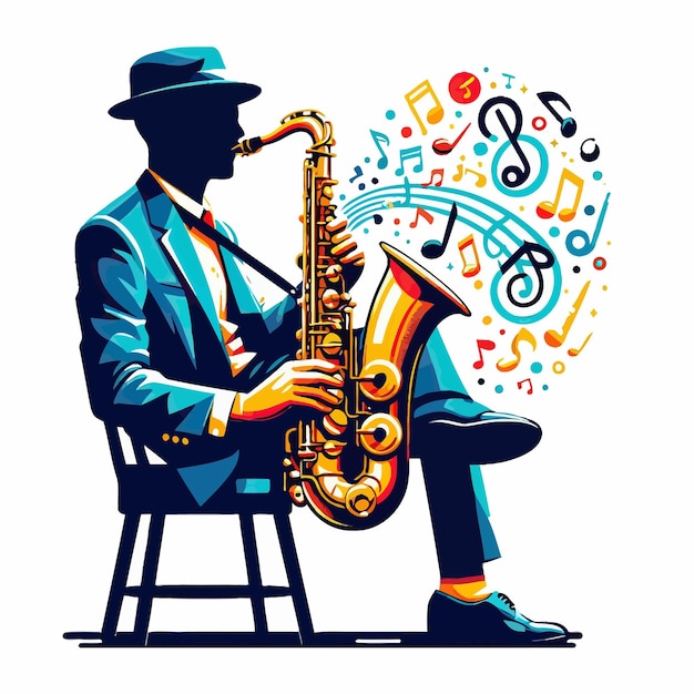 Vecteur le saxophone