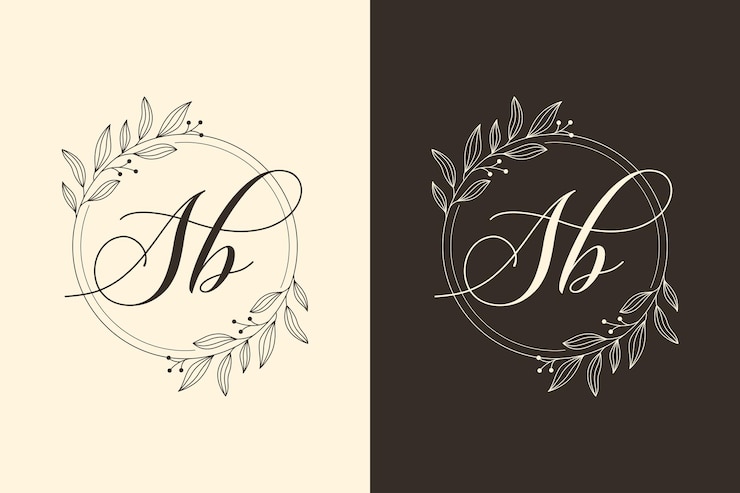 Vecteur sb décoratif floral féminin logo de mariage élégant