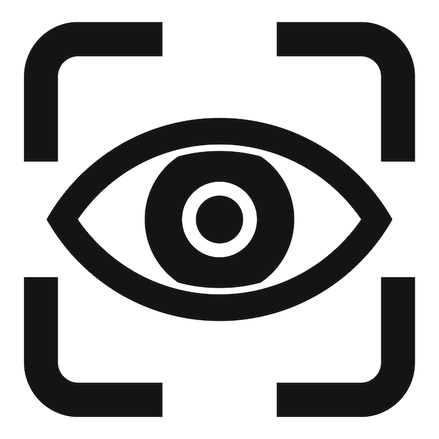 Scan de l'icône de l'œil de l'iris vecteur simple système de données d'accès