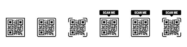Scan me cadre set Qr code mockup paiement mobile et l'identité