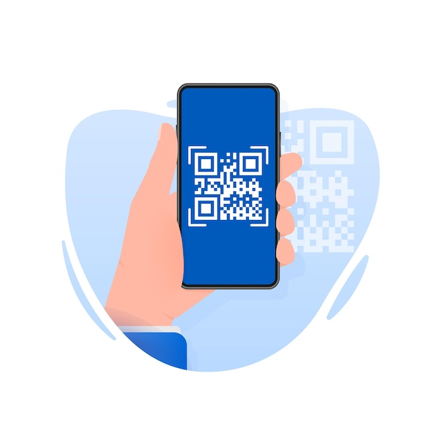 Vecteur scanner le code smartphone sur fond blanc fond blanc isolé icône de code à barres
