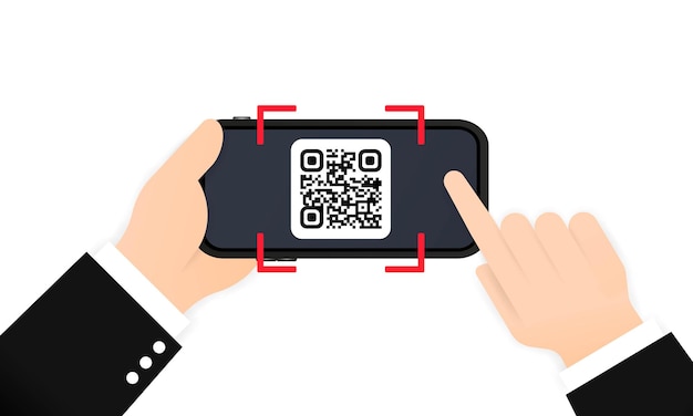 Scannez Le Code Qr Pour Payer Avec Un Téléphone Mobile. Scanner Le Code Qr Du Smartphone. Vérification Des Codes à Barres. Balise De Numérisation, Générez Un Paiement Numérique Sans Argent. Scanner Le Code-barres Avec Le Téléphone.