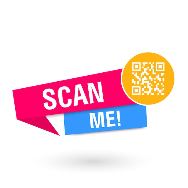Scannez-moi l'icône avec le code QR Modèle de code Qr pour l'application mobile Illustration vectorielle