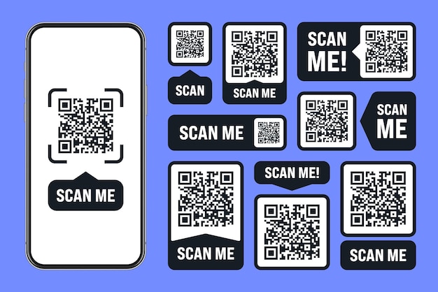 Scannez-moi QR code autocollant paiement en ligne offre spéciale vente autocollants achat étiquette de remise ou