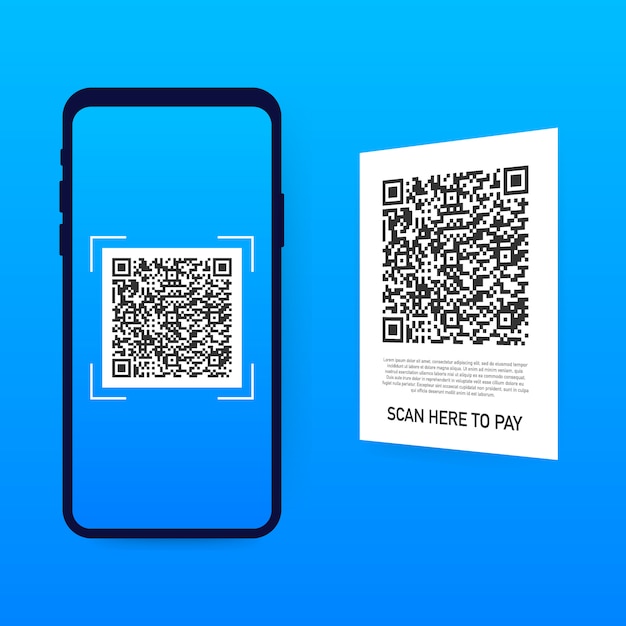 Scannez Pour Payer. Smartphone Pour Numériser Le Code Qr Sur Papier Pour Le Détail, La Technologie Et Les Affaires. .