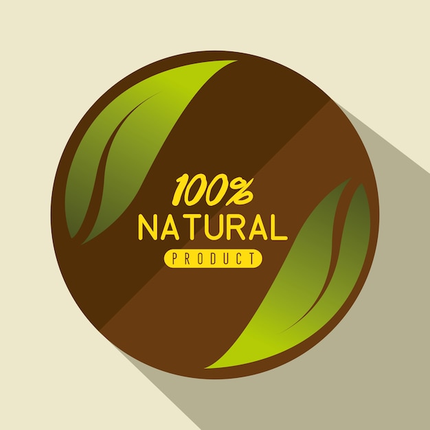 Sceller Le Produit Naturel Garanti Vector Illustration Design