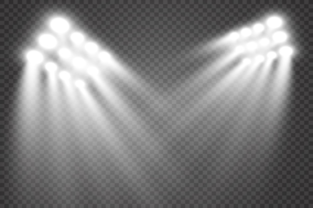 Scène blanche avec des projecteurs illustration vectorielle