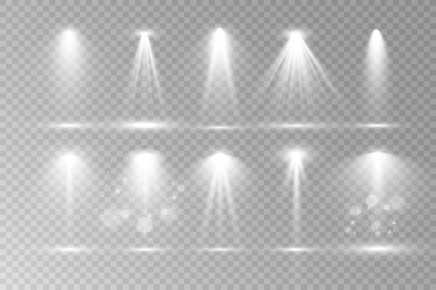 Scène blanche avec des projecteurs illustration vectorielle
