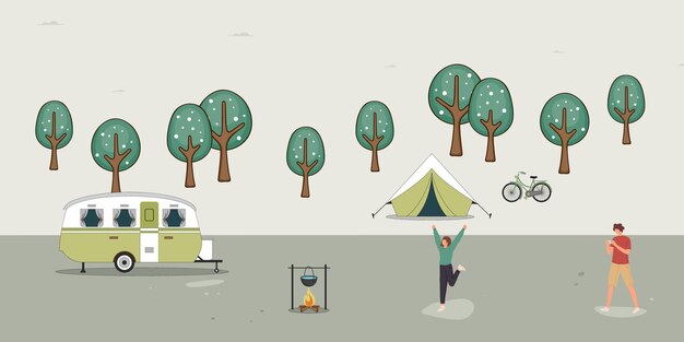Une scène de camping paisible