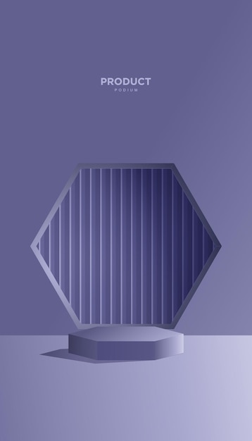 Scène d'exposition de produits géométriques violets