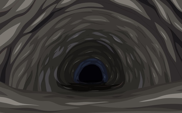 Vecteur scène de grotte de trou souterrain